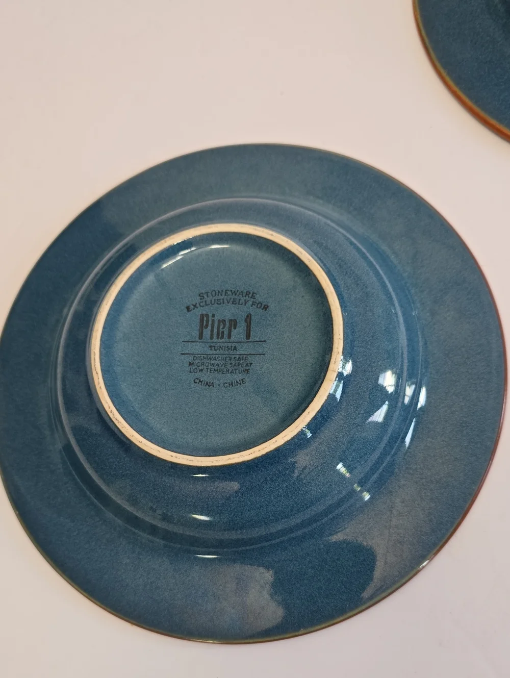 Pier 1 Set Of 3 Tunisia Soup Bowls Stoneware Blue Scroll Design